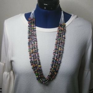 Multicolor chipped beaded necklace.